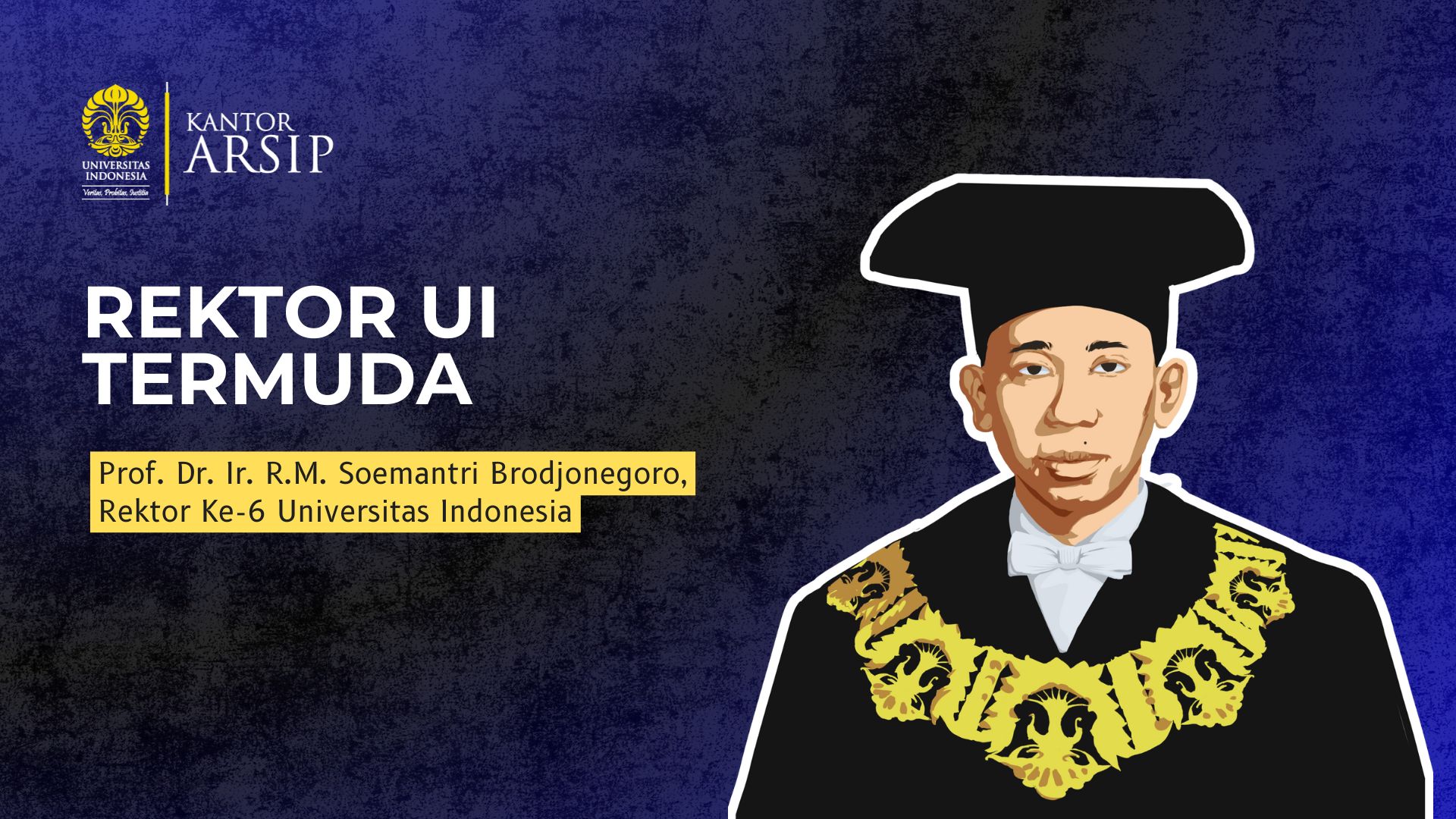 Poster Memori UI 14 tentang Rektor UI Prof. Soemantri Brodjonegoro