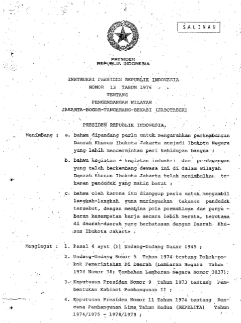 Inpres No. 13 Tahun 1976