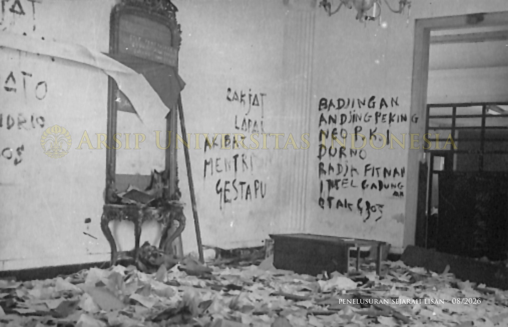 Coretan "RAKJAT LAPAR AKIBAT MENTRI GESTAPU"
